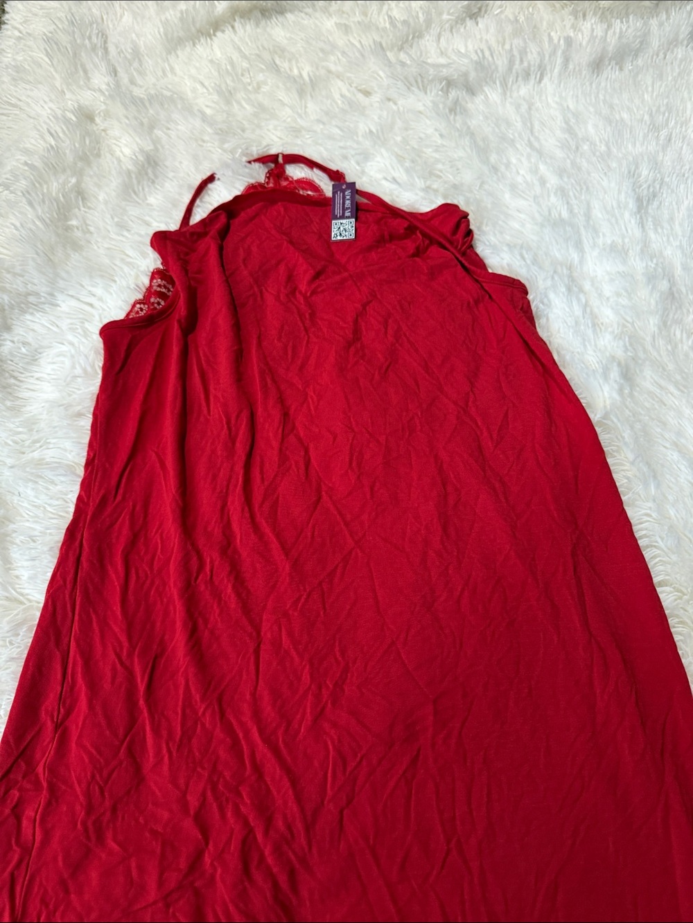 Adore Me Red Lace-Trim Sleep Chemise